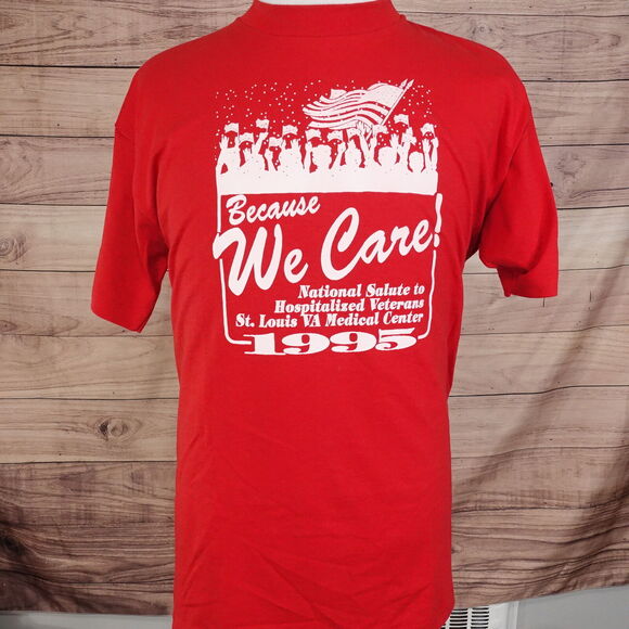 VINTAGE ST LOUIS VA CENTER VETERAN 1995 90s SINGLE STITCH USA MADE TSHIRT SZ XL - Picture 2 of 6